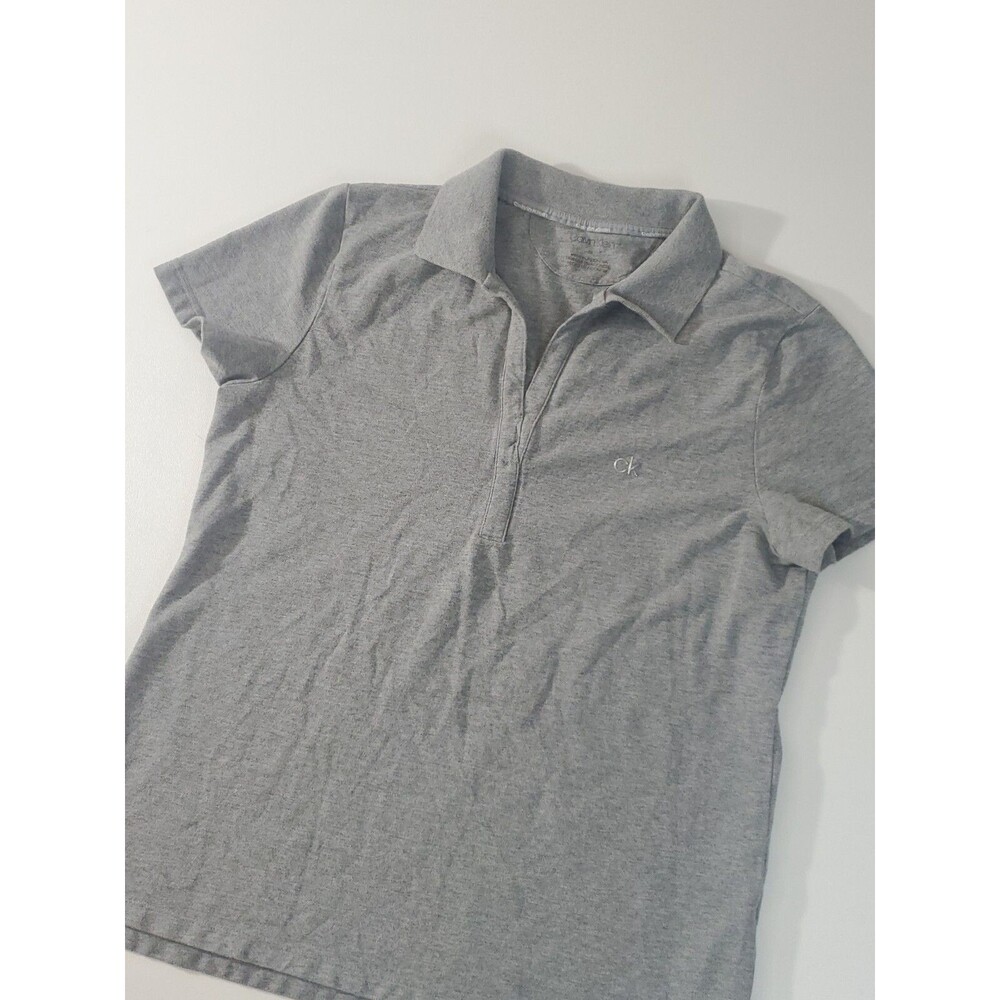 Calvin Klein Women's Short Sleeve V-Neck‎ Shirt, Grey, Medium
